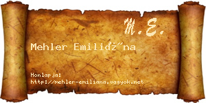 Mehler Emiliána névjegykártya
